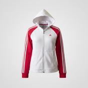 Vintage Adidas 3-stripe colourblock white &amp; red full zip hoodie in L|L23W16|SKU 4826