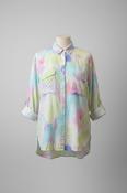 VINTAGE BERSHKA MULTI-COLOUR TYE DYE PRINT COLLARED SHIRT IN S|L30 W26|SKU 4835 image