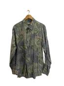 Vintage Angelo Fitrico blue patterned viscose long sleeve shirt size XXL image