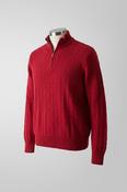 Vintage IZOD Men's Red 1/4 Zip Solid Cable knit Sweater in L| L31 W23|SKU 4842