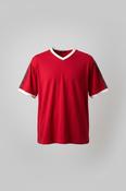 Vintage men's CS Active red V-neck plain short sleeve tees in L| L29W23|SKU 4843