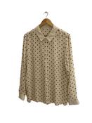 Vintage cream brown dotted spot long sleeve womens shirt size 18 image