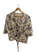 Vintage womens leaf and animal print cream top size 14 image