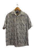 Vintage Biaginni white square print large shirt image
