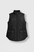 Vintage women Croft &amp; barrow black sleeveless quilted full zip vest in XL|L28 W20|SKU 6391 image