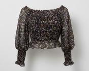 Vintage y2k Floral Off-Shoulder Ruched Top image