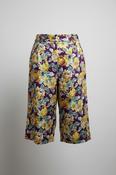 New ZARA Women's Size XS Multi Floral Satin Pleated Bianca Bermuda Shorts image