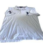 Vintage white men U.S Polo ASSN short sleeve polo shirt in L|L28 W22|SKU 6421 image