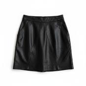 Vintage Y2K Black Metallic Faux Leather Mini Skirt image
