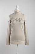 Vintage y2k Pepper &amp; Mint Womens Grey turtleneck shoulder jumper image
