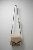 Vintage y2k Carvela crossbody cream leather handbag with little snake skin pattern image