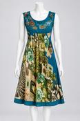 Vintage y2k Soggo Paris floral womens blue summer Dress image
