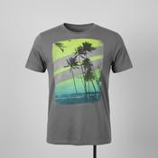 Vintage men Angelo Litrico beach graphics grey tees in M|L27 W22|SKU 6499 image