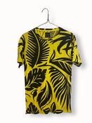 Rubynee Vintage y2k Zara Man yellow and black leaf pattern t-shirt image