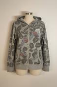 Vintage y2k America today leaf print grey zip up hoodie image