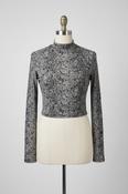 Black &amp; White Snake Print Net/Mesh Long Sleeved Top Size XS image