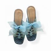 Vintage y2k First class souza girls blue heeled shoe image
