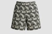 Vintage y2k black &amp; white floral pattern short image