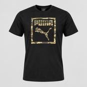 Vintage Mens Box Camo  logo T-Shirt Black/ Green black puma M L  25 W 20. SKU 5148