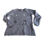Vintage y2k Grey, Lurex blouse with rhinestones heart viscose natural fiber and stretch, high quality 3D Swarovski manner decoration size S/M L 21 W 17 SKU 5151 image