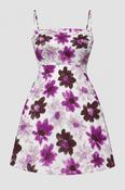 Sunday best Womens Purple Floral Silk Bodycon Size XS soft material   BOLD MULTI COL FLORAL 100% SILK l 27 W 12 SKU 5155