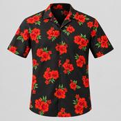 VINTAGE BLACK AND RED MEN'S SHIRT SIZE SMALL  L 28 W 19 SKU 5175