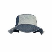Vintage denim patchwork universal thread bucket hat image