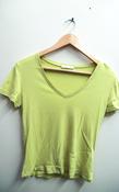 Vintage neon green womens vneck tshirt image