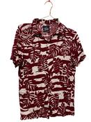 Hotel bahamas red short sleeve shirt with floral print size S