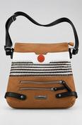 Women’s Rieker Shoulder Bag | Rieker H1346-20 Cross Over Bag - Tan/White L12 W12 SKU 5277 image