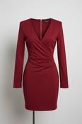 Vintage women French Connection red sequin V-neck kneelength dress UK 10|L33 W13|SKU 6620 image