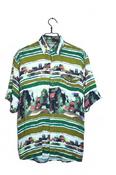 Vintage men Karl abstract print multi short sleeve shirt in M|L32 W23|SKU 6648 image