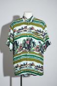 Vintage men Karl abstract print multi short sleeve shirt in M|L32 W23|SKU 6648 image