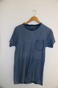 Vintage blue stripped mens small short sleeve tees image