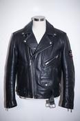 Vintage men Akaso Guiness genuine leather black leather biker zipper jacket M|L29W21|SKU 6711 image