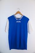 Vintage mens Lotto V-neck blue and white tees image