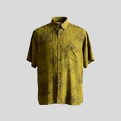 vintage men's hawaiian printed green silk vintage shirt for men made in italy in L|L29 W22|SKU 5329 image