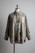 Vintage XXL geometric oversize Unisex Brown shirt|L 34 W 24| SKU 5330 image