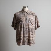 Vintage 90s men's multi button up abstract pattern summer short Sleeve Shirt|L31W24|SKU 5333 image