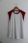 Vintage red and white mens large sleeveless tees image