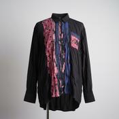 Vintage Sequence Boutique shirt with purple stripes and ruffle  design M/L|L32W18|SKU 5347 image