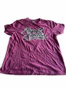 Vintage men's Russel athletic graded logo t shirt in burgundy in L| L27 W19| SKU 5360 image