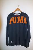 Vintage blue retro mens puma long sleeve medium tees image
