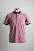 Vintage Baileys Mens Contrast Polo Shirt Multi Print Coral pink in L| L28 W22| SKU 5364 image