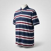 Vintage Polo Shirt Adult men's  Multi Blue Stripes in L |L29 W21| SKU 5369 image
