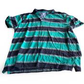 Vintage men's regular blue multi Stripe Polo short shirt in 2XL| L29W22| SKU 5384 image
