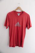 Vintage red Adidas big logo printed mens medium tees image