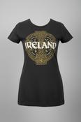 Vintage women's  Cara Celtic Cross Circle grey T-Shirt in S|L26 W17| SKU 5410 image