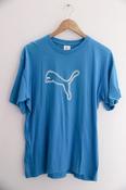 Vintage Blue Puma Big Logo Print mens medium T-Shirt image