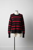 Vintage The Kooples Women's Black stripe Jumper in XS|L21W16| SKU 5415